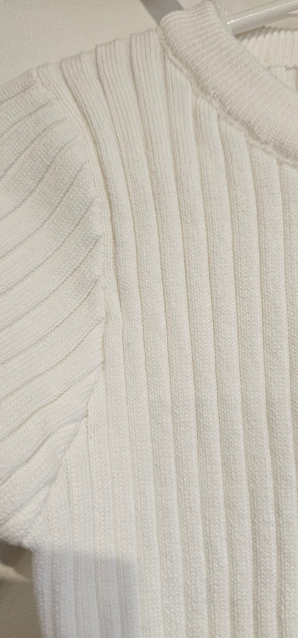 White Ribbed Cotton Baby Romper