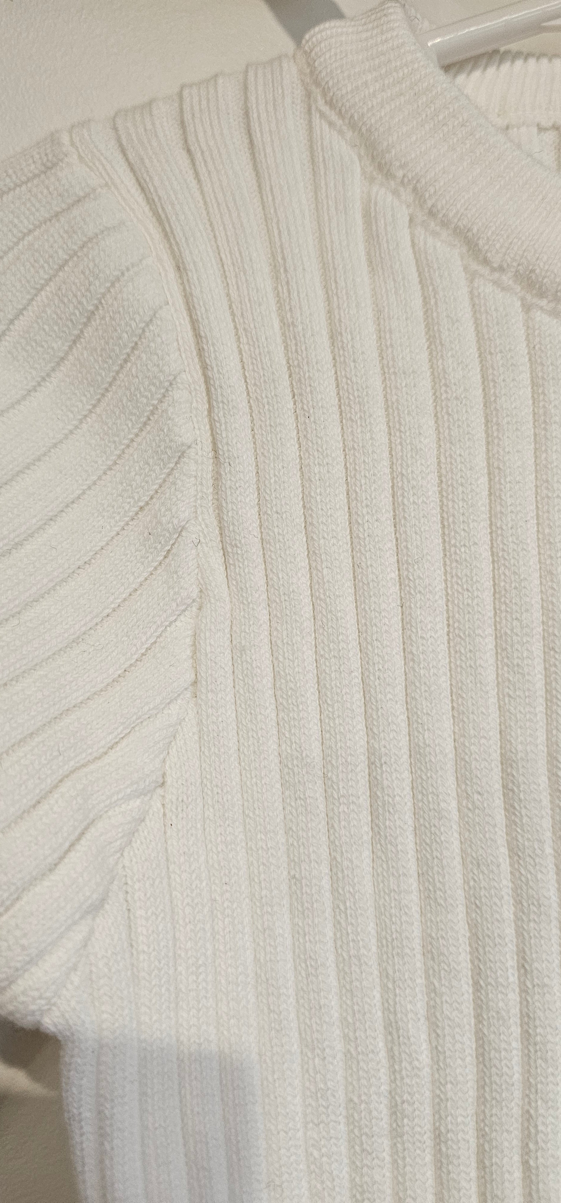 White Ribbed Cotton Baby Romper